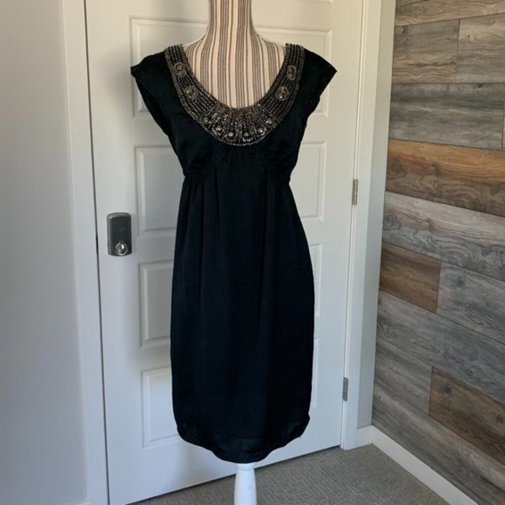 Studio Embellished Collar Short Sleeve Dress